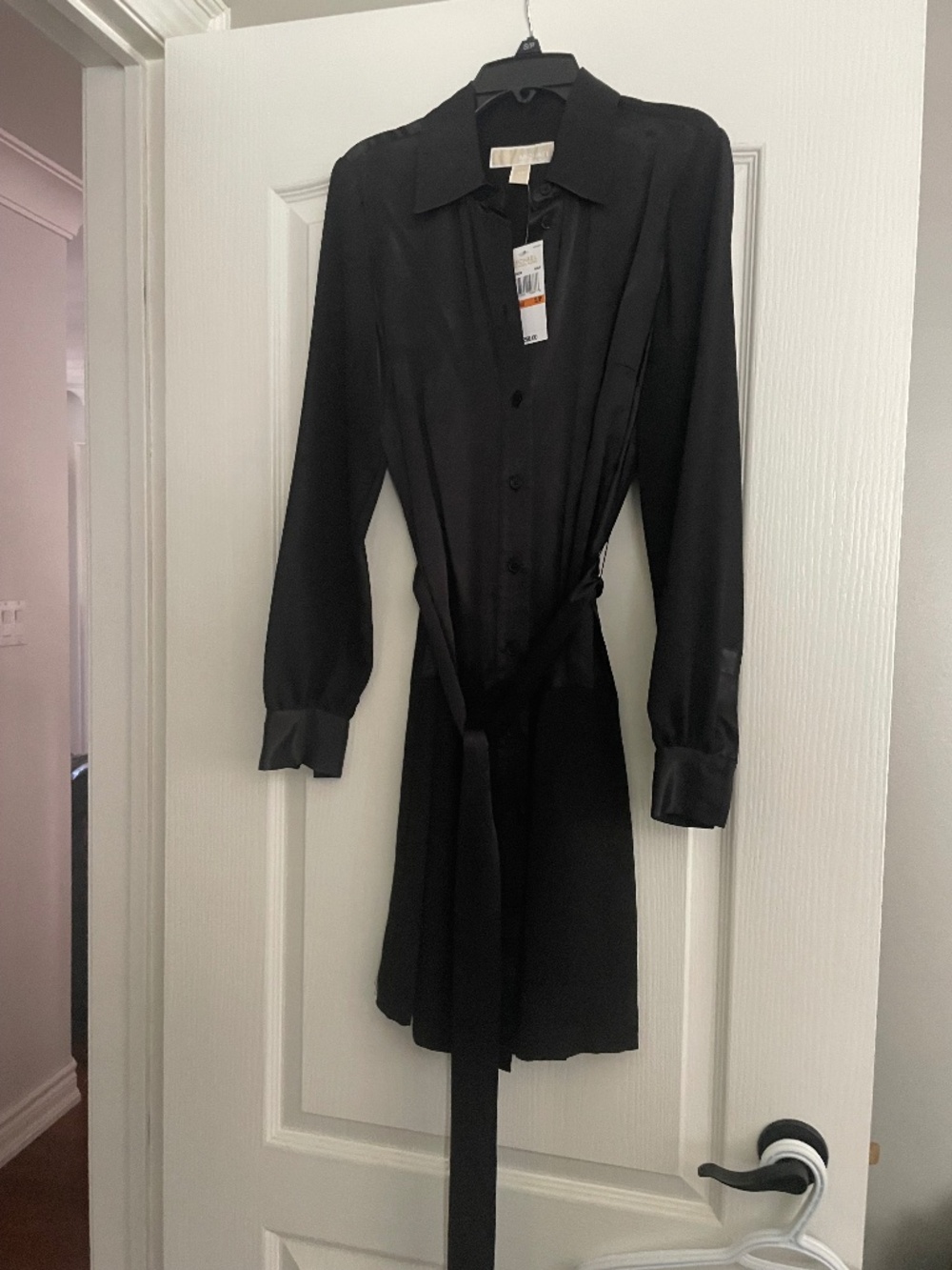 Michael Kors Long-Sleeve Satin Dress